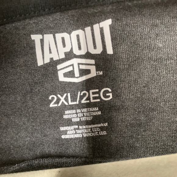 Tapout Mens Shirt 2XL Gray Logo Short Sleeve Tee MMA Casual T shirt Gym Workout - Picture 3 of 8